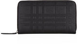 Burberry London Embossed Check Zip Around Wallet