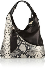 - Diane von Furstenberg ecru and black shoulder bag- Snake-eff...