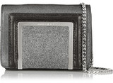- Gray glittered suede (Lamb, Goat)- Magnetic-fastening front...