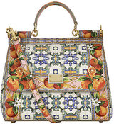 Dolce & Gabbana Medium Sicily Orange Print Tote