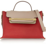 - Crimson textured-leather (Cow), pistachio and taupe leather...