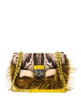 Fendi SHOULDER BAGS BE BAGUETTE JAGU Grey Multi