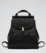 Reiss quilted leather rucksack. Crafted from butter-soft leath...