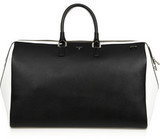 Serapian Evolution two-tone textured-leather weekend bag