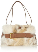 Michael Kors Faux fur and leather shoulder bag