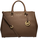 MICHAEL Michael Kors Sutton Large Leather Satchel Bag Black