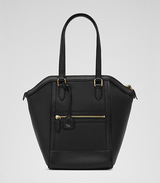 Reiss structured black tote. Spliced with patent leather trims...