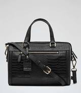 Reiss leather crocodile print tote. Finished with gold-tone ha...
