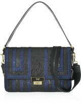 - Anya Hindmarch black and navy Ebenezer shoulder bag - Metall...