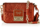 - Anya Hindmarch red Tiny Tim shoulder bag- Metallic textured-...