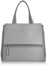 - Gray leather (Calf)- Top handle, detachable adjustable shoul...