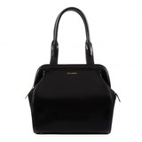 Lulu Guinness Black Polished Leather Large Paula