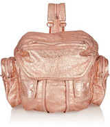 - Alexander Wang rose-gold Marti backpack- Foil-effect leather...