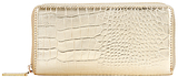 COLLECTION by John Lewis Hayley Croc Snake Zip Around Leather Purse, Gold