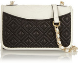 Tory Burch Fleming two-tone quilted leather shoulder bag