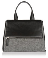 Givenchy Medium Pandora Flap bag in black leather and wool flannel