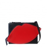 Lulu Guinness Black & Red Nappa Leather Robin Duo