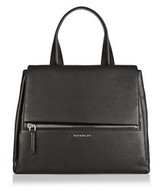 - Black textured-leather (Calf)- Top handle, detachable adjust...