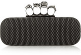 Alexander McQueen Knuckle studded leather box clutch