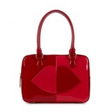 50:50 Red and Pink Lip patent leather Jenny handbag. Red exter...