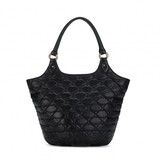 Lulu Guinness Black Quilted Lips Medium Lola