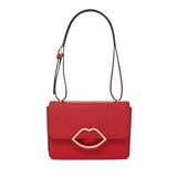 Edie cross body bag in red crosshatched Saffiano leather with...