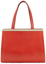 COLLECTION by John Lewis Bria Leather Gbar Tote Bag Orange