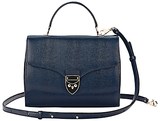 Aspinal of London Mayfair Leather Across Body Bag Blue