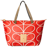 Orla Kiely Giant Linear Zip Shopper Bag, Red