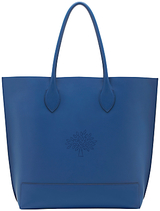 Mulberry Blossom Leather Tote Bag Sea Blue