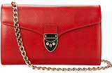 Aspinal of London Manhattan Structured Leather Clutch Bag Red