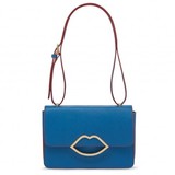 Edie cross body bag in Air Force blue crosshatched Saffiano le...