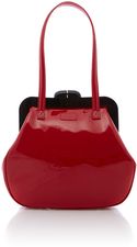 Lulu Guinness Pollyanna red medium patent tote bag , Tote Bags...