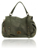 Stevie vintage style leather bag from Tuscany - in Sage