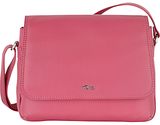 Tula Nappa Medium Flapover Leather Across Body Bag Pink
