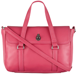 Tula Nappa Originals Medium Flapover Leather Grab Bag Pink