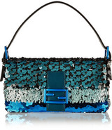 Fendi Baguette sequin-embellished silk shoulder bag