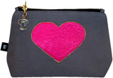 Sewlomax Embroidered Grey Love Me Pouch