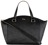 Tula Saffiano Medium Leather Grab Bag Black