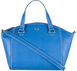 Tula Saffiano Medium Leather Grab Bag Blue