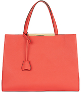Jaeger Marylebone Nappa Leather Tote Bag Pink/Red