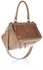 Givenchy Medium Pandora bag in taupe croc-effect leather and suede