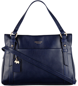 Radley Chelsea Leather Small Zip Top Grab Bag Navy