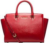 MICHAEL Michael Kors Selma Leather Large Tote Bag Red