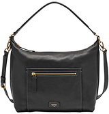 Fossil Vickery Leather Shoulder Bag Black