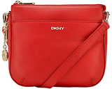 DKNY Tribeca Leather Small Across Body Satchel Bag, Red
