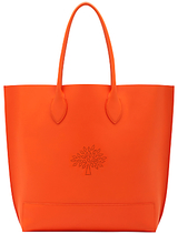 Mulberry Blossom Leather Tote Bag Mandarin