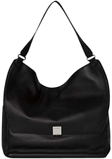 Calvin Klein Kate Large Leather Shoulder Bag, Black
