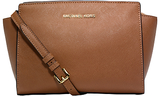 MICHAEL Michael Kors Selma Mid Leather Messenger Bag, Luggage