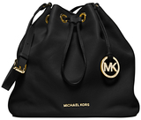 MICHAEL Michael Kors Jules Drawstring Leather Shoulder Bag Black